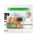 Fridge Organizer with Lid Set of 3 Stackable Plastic Organizer Bins and Removable Drain Tray