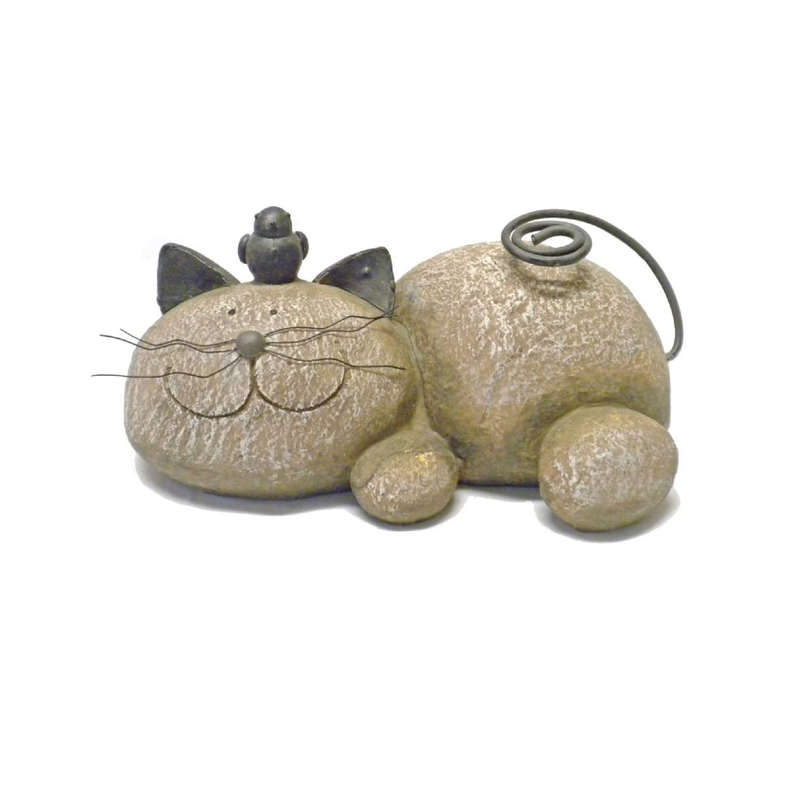 Fun Express Resting Cat Stone Whimsical Garden Accent Lightweight Resin