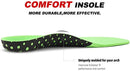 GAOAG Shock-absorptation Breathable Insole Orthotics  Gel Sports Comfort Shoes  Insole Neutral Arch Replacement Shoe Insole  Green22