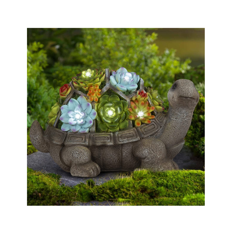GIGALUMI Large Tortoise Garden Figurines for Outdoor Decoration|LED for Patio