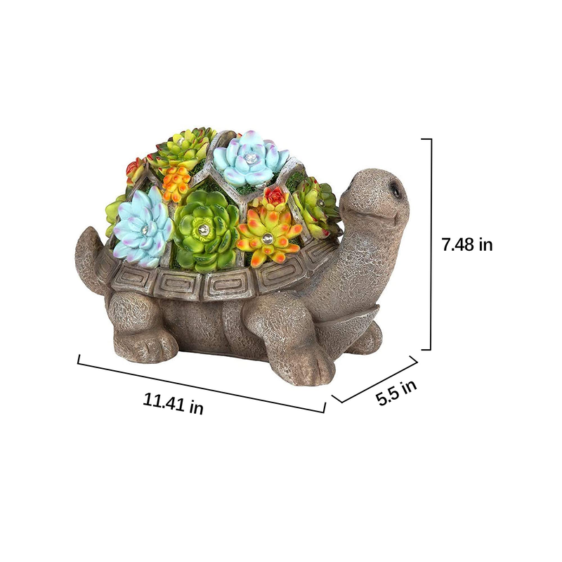 GIGALUMI Large Tortoise Garden Figurines for Outdoor Decoration|LED for Patio