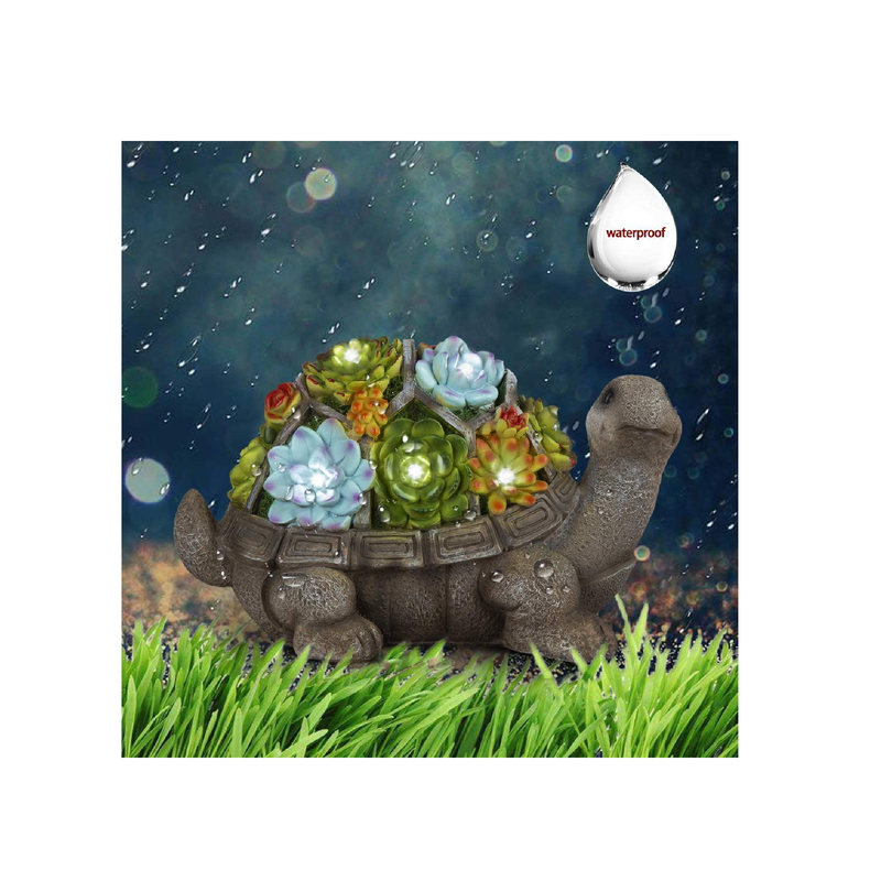 GIGALUMI Large Tortoise Garden Figurines for Outdoor Decoration|LED for Patio