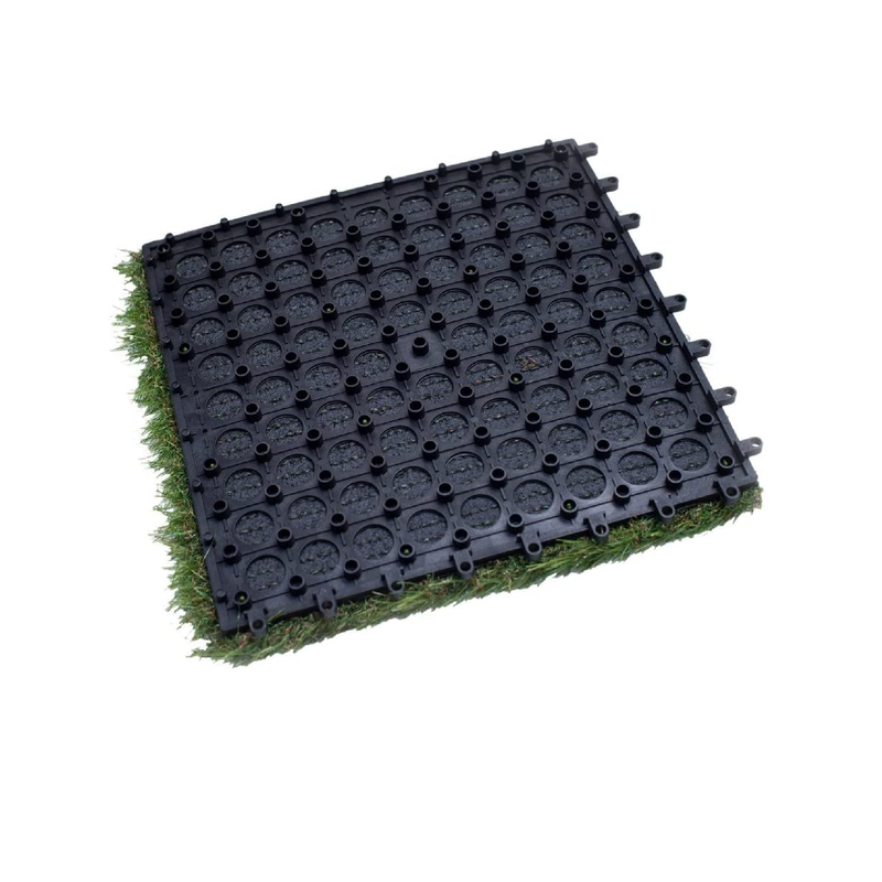 GOLDEN MOON Self Draining Interlocking Artificial Grass Tile Mat