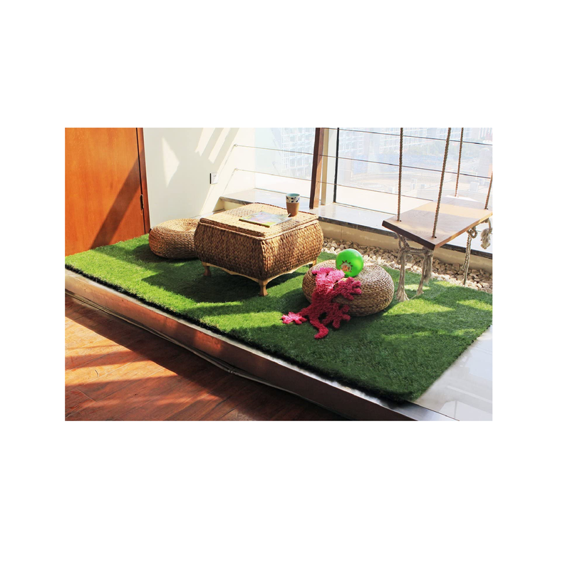 GOLDEN MOON Self Draining Interlocking Artificial Grass Tile Mat