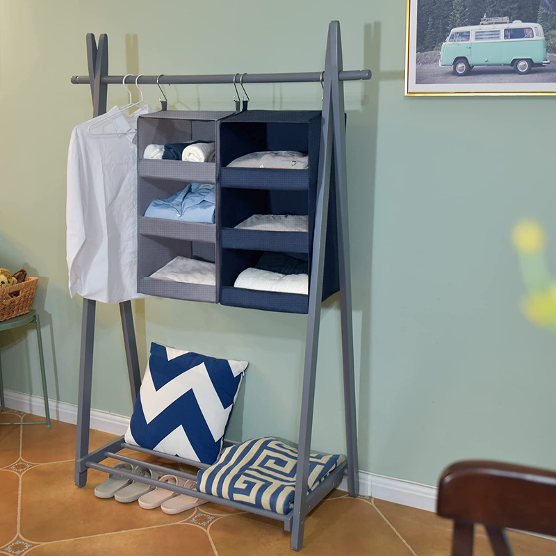 GRANNY SAYS 3 Shelf Hanging Closet Organizer Collapsible Hanging Shelves for Closet