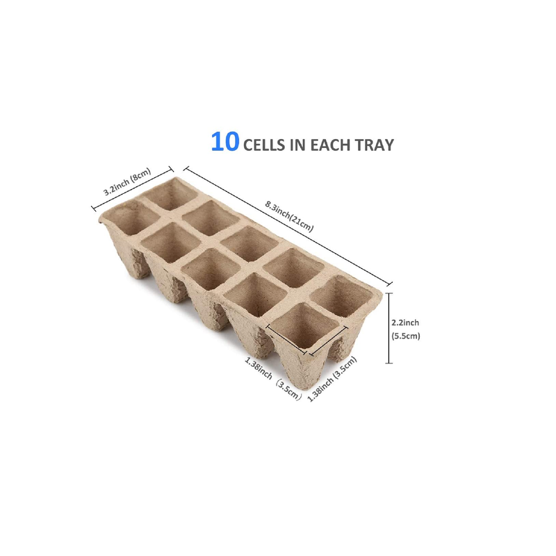 GROWNEER Peat Pots Seed Starting Trays| 120 Cell Biodegradable Seedling Pots Germination Trays | 15 Piece Kit | 12 Packs