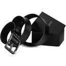 Genuine Leather Casual Dress Belt for Mens | with Classic Single Prong Buckle | Ash Black