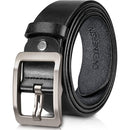 Genuine Leather Casual Dress Belt for Mens | with Classic Single Prong Buckle | Black