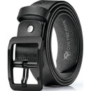 Genuine Leather Casual Dress Belt for Mens | with Classic Single Prong Buckle | Black Buckle