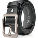 Genuine Leather Casual Dress Belt for Mens | with Classic Single Prong Buckle | Black Plus