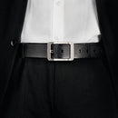 Genuine Leather Casual Dress Belt for Mens | with Classic Single Prong Buckle | Black Plus