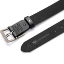 Genuine Leather Casual Dress Belt for Mens | with Classic Single Prong Buckle | Black Plus