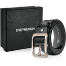 Genuine Leather Casual Dress Belt for Mens | with Classic Single Prong Buckle | Black Plus