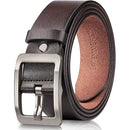 Genuine Leather Casual Dress Belt for Mens | with Classic Single Prong Buckle | Brown