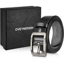 Genuine Leather Casual Dress Belt for Mens | with Classic Single Prong Buckle | Brown