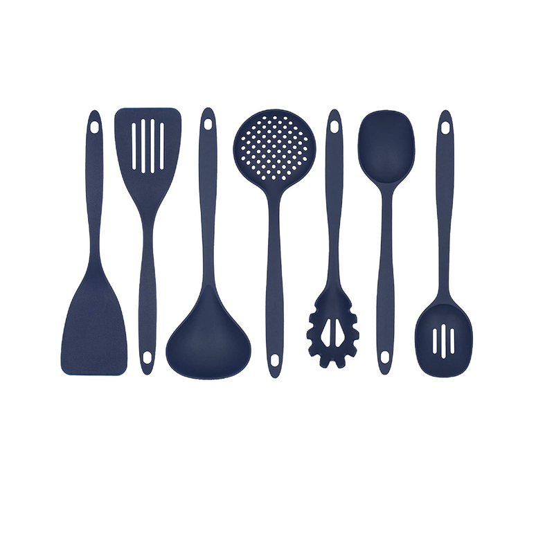Glad Cooking Kitchen Utensil Set - 7 Pieces Nylon Tools | Non-Stick Color Blue