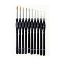 Golden Detail Paint Brush Set 10 Miniature Brushes for Fine Detail and Art Painting