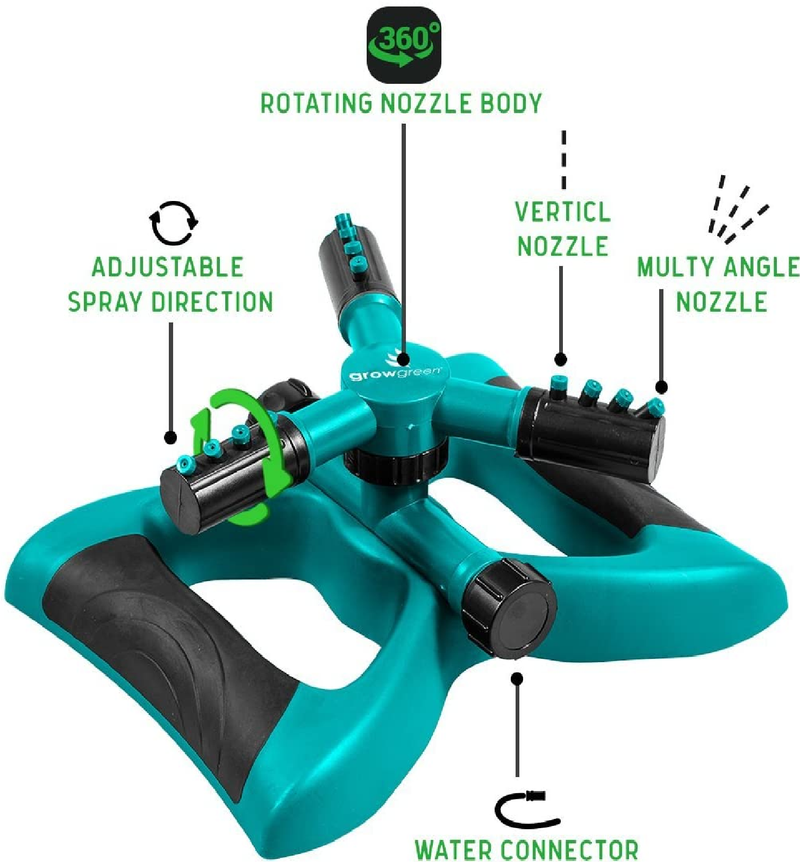 GrowGreen Patio Sprinklers | Rotating Lawn Sprinkler