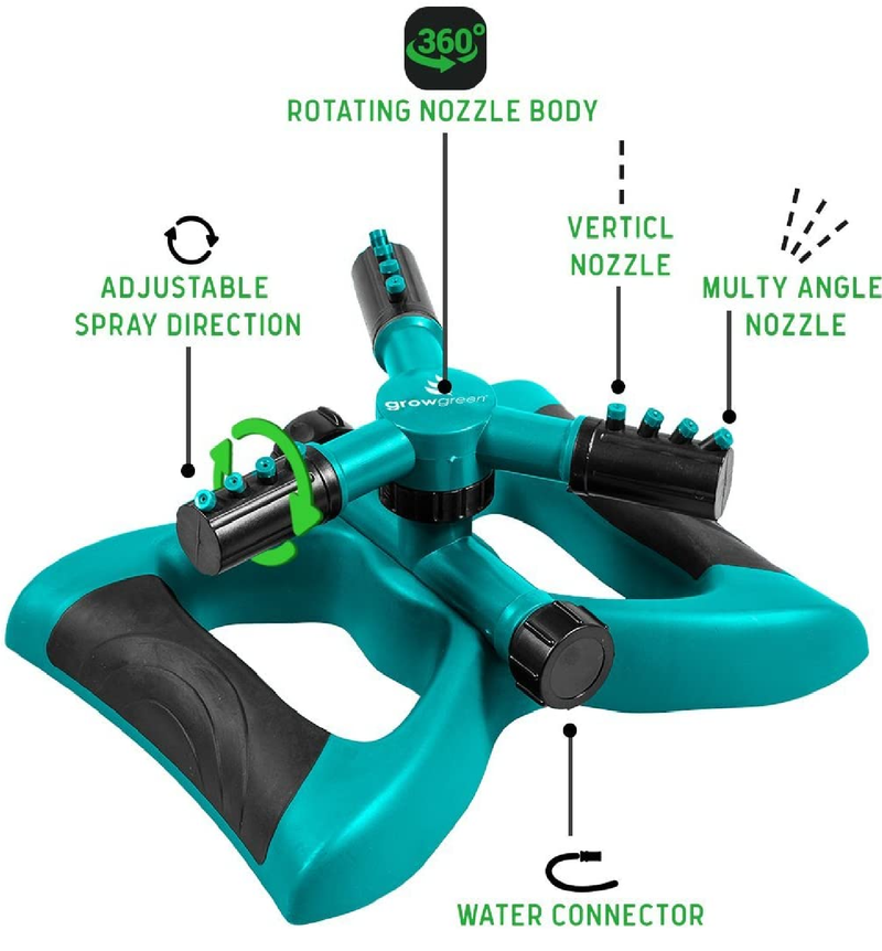 GrowGreen Patio Sprinklers | Rotating Lawn Sprinkler