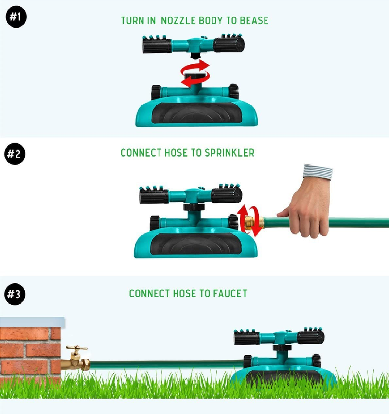 GrowGreen Patio Sprinklers | Rotating Lawn Sprinkler