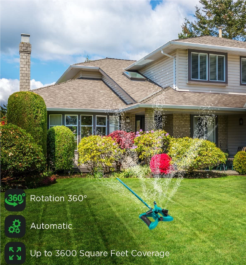 GrowGreen Patio Sprinklers | Rotating Lawn Sprinkler