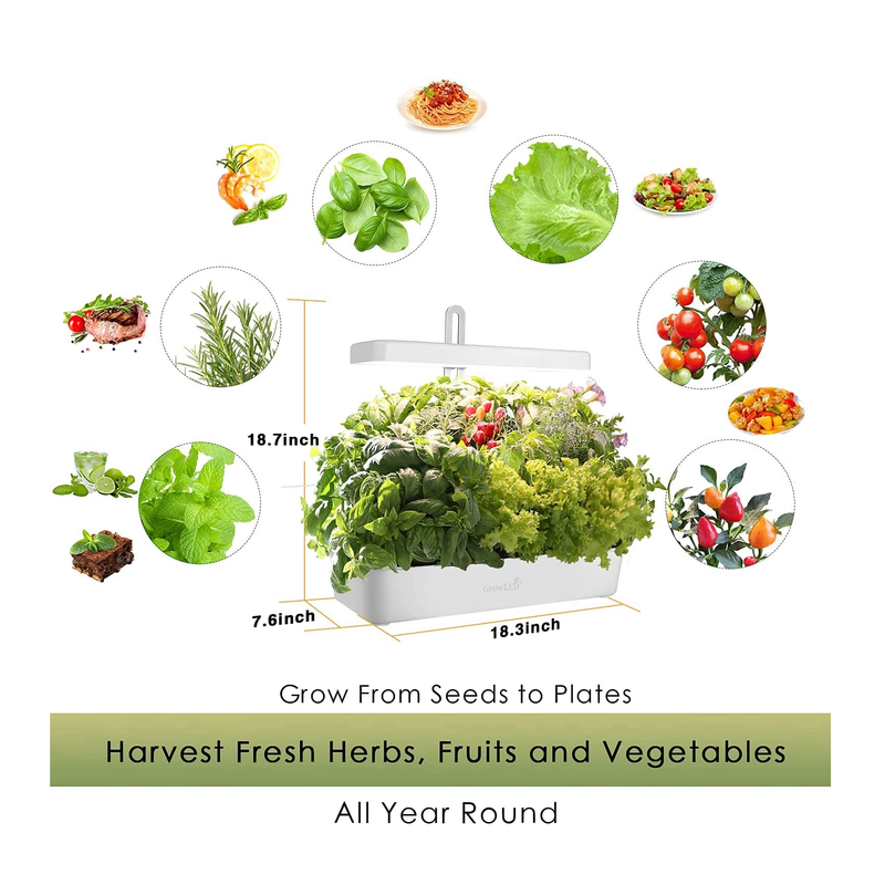 GrowLED 10-Pod Indoor Garden Germination Kit Hydroponic Growing System