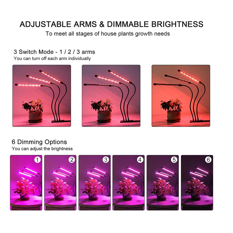 Grow Lights Plant Light for Indoor Plants Lamps Auto ON/Off Timer