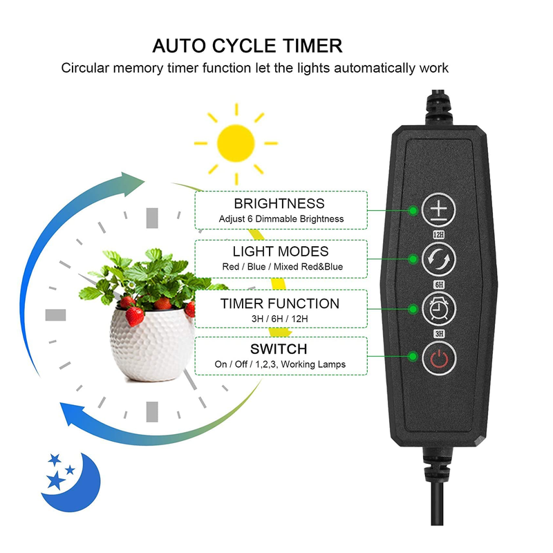 Grow Lights Plant Light for Indoor Plants Lamps Auto ON/Off Timer