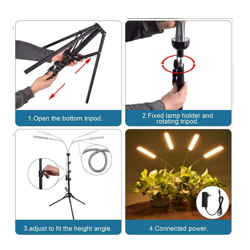 Grow Lights for Indoor Plants Lxyoug | Full Spectrum with 60" Extendable Tripod Stand | 420 LEDs