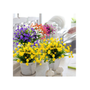 Grunyia UV Resistant Outdoor Artificial Flowers| Indoor and Outdoor Fake Plants | Pot to Hang in the Home | Garden Decoration | 10 Packs