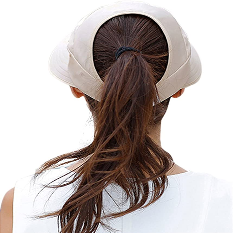 Hindawi Sun Hats for Women Wide Brim UV Protection Summer Beach Visor Cap Beige