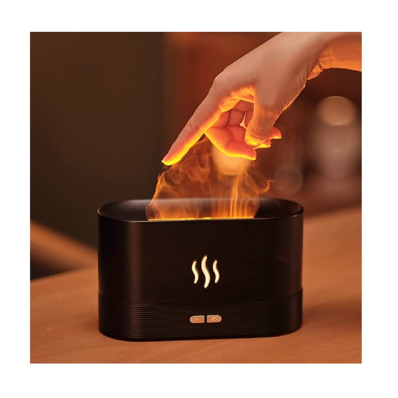 HITUGU Flame Air Diffuser | Ultra-Silent Cool Mist Humidifier with Waterless Auto-Off Protection Aroma Diffuser 
