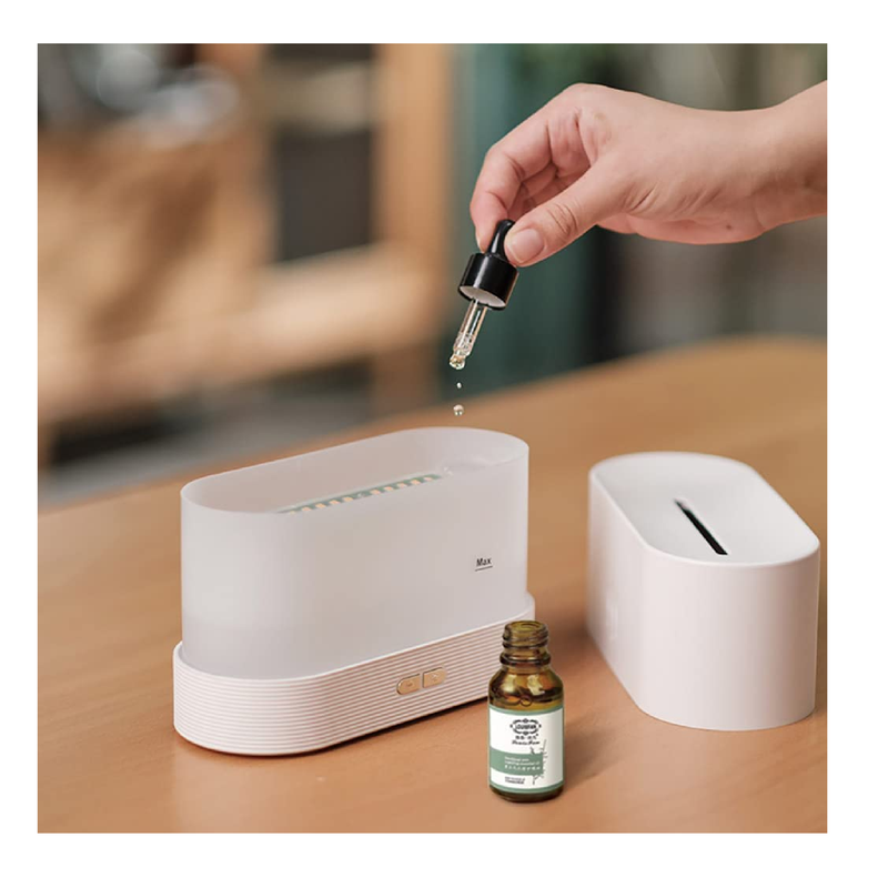 HITUGU Flame Air Diffuser | Ultra-Silent Cool Mist Humidifier with Waterless Auto-Off Protection Aroma Diffuser 