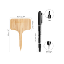 HOMENOTE 60 Bamboo Plant Labels |6 x 10 cm| With an Extra Pen| Vegetable Garden Markers | T-SHAPED