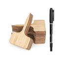 HOMENOTE 60 Bamboo Plant Labels |6 x 10 cm| With an Extra Pen| Vegetable Garden Markers | T-SHAPED