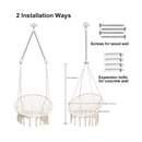 Ohuhu Hammock Hanging Chair Swing Chair with Soft Cushion | Durable Hardware Kit