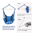 Hanging Hammock Chair Swing Chair with 2-Seat Cushions for Indoor and Outdoor Hanging Chair for KidsAdult Small Size Hammock