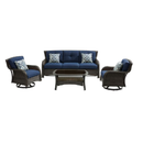 Hanover Strathmere Outdoor Patio Deep Seating Lounge Set | 4 Pieces With Sofa