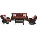 Hanover Strathmere Outdoor Patio Deep Seating Lounge Set | 4 Pieces With Sofa