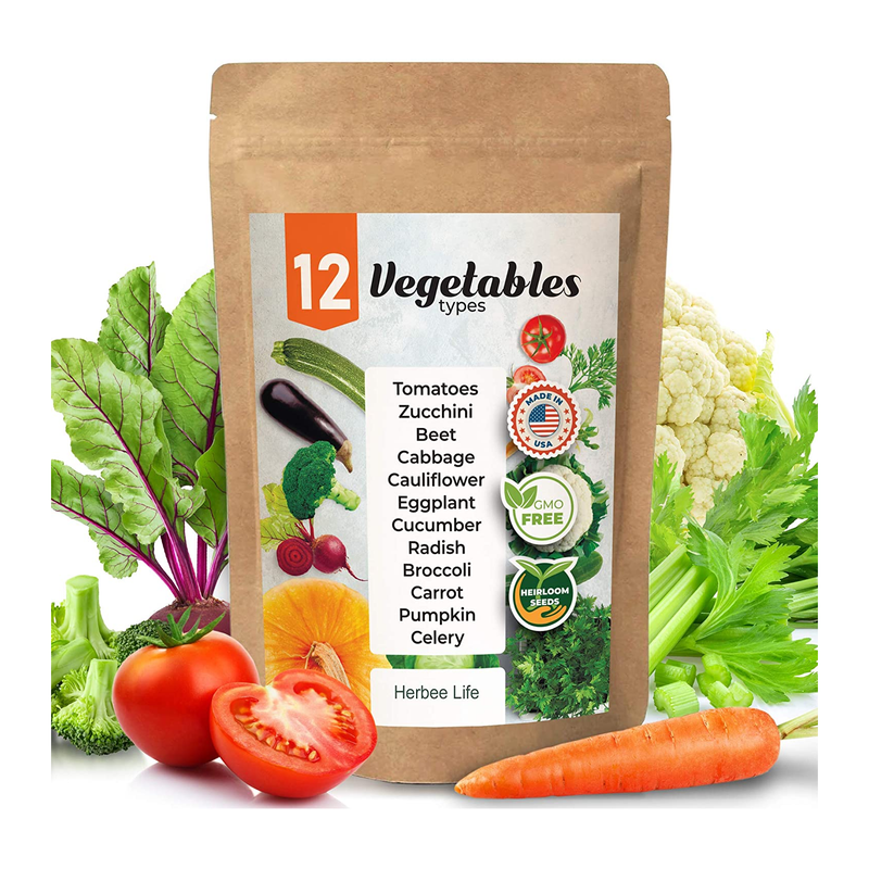 Heirloom Vegetable Seeds | 100% Non-GMO - 1000 Garden Seeds Survival Pack