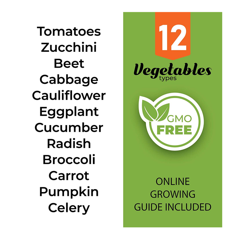 Heirloom Vegetable Seeds | 100% Non-GMO - 1000 Garden Seeds Survival Pack