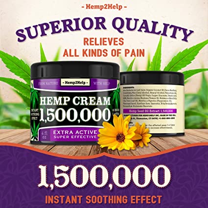 Hemp Cream 1,500,000 4oz for Pain Relief