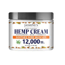 Hemp Cream for Pain, Sore Muscle and Joints by Jasmine’s Herb Garden - 12,000 mg Complex with Peppermint, MSM and Turmeric - Soothes Muscles, Relieves Inflammation