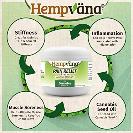Hempvana | Pain Relief Cream with Cannabis Seed Extract | Relieves Inflammation