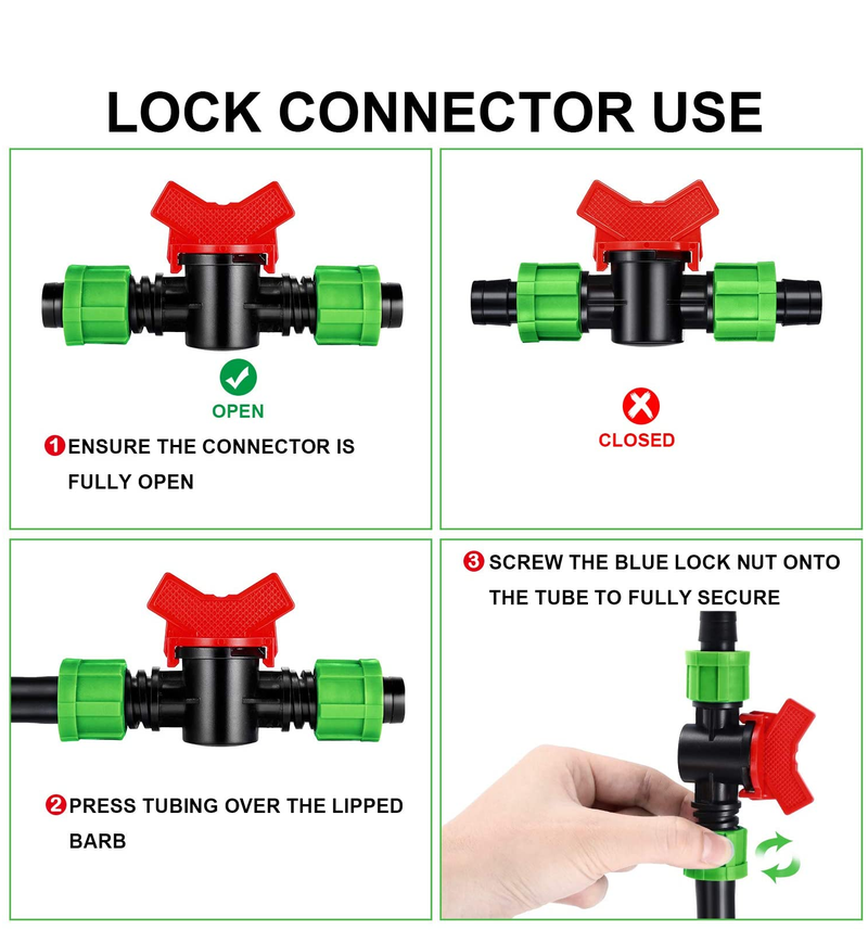 Hotop | 6 Piece Drip Irrigation Shut Off Valve