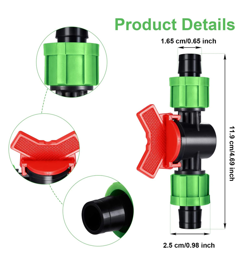 Hotop | 6 Piece Drip Irrigation Shut Off Valve