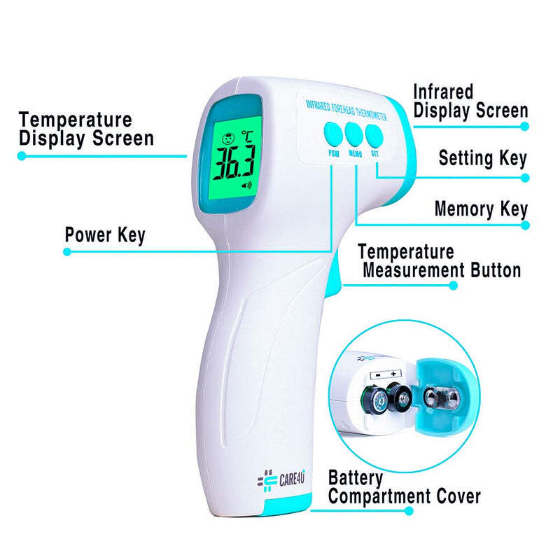 IR Infrared Digital Non-Contact Thermometer Gun with Three Color LCD