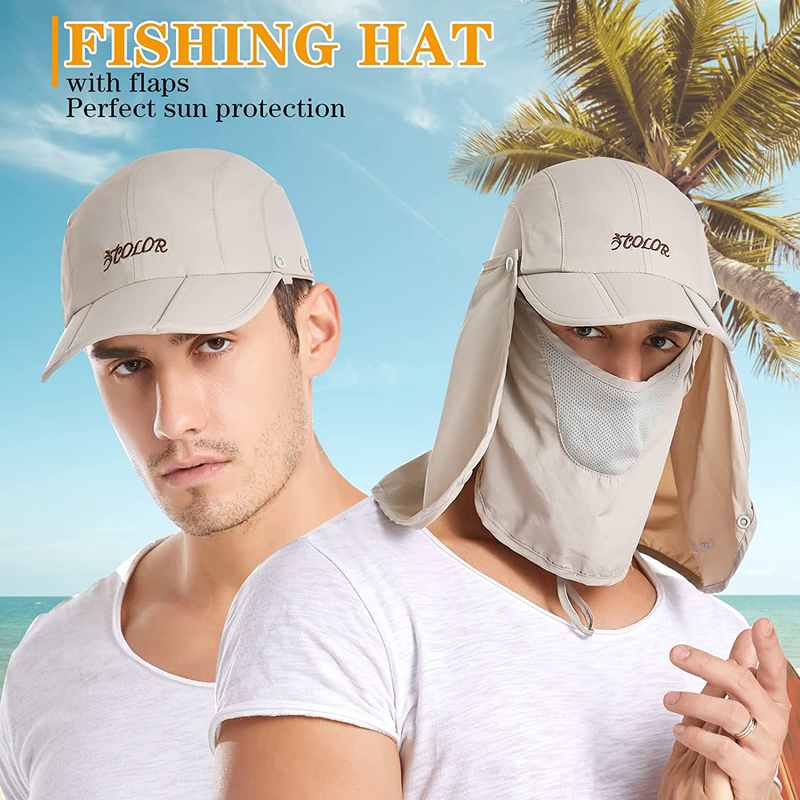 iColor 360 Protection Folding Sun Hat, Flap Hats Man Women UPF 50+ Cycling Sun