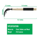 Iggro Garden Rake with Ergonomic Wooden Handle for Firm Grip