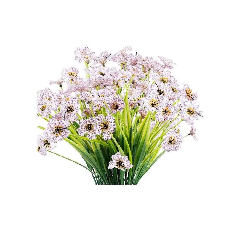 JEMONG Artificial Flowers UV Resistant Outdoor | Do Not Fade | Imitation Plants | Garden| Porch| Window| Decorative Box 12 Packs